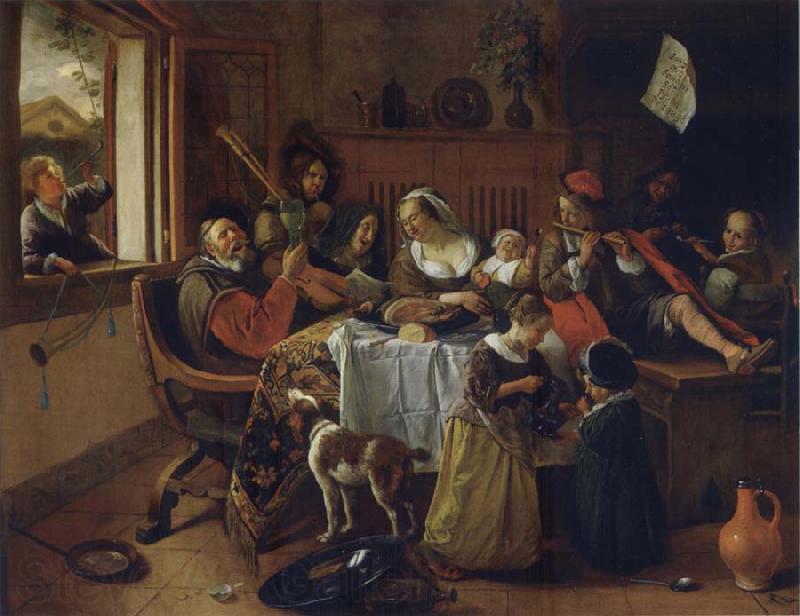 Jan Steen The Merry family Norge oil painting art